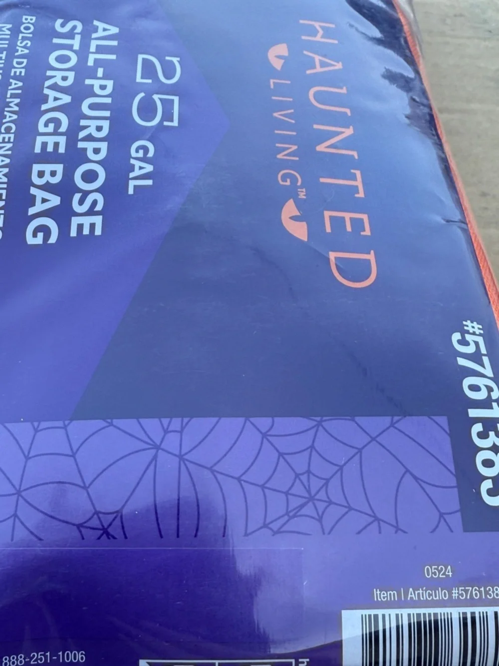 Haunted Living 25 Gal All-Purpose Storage Bag — Orange Halloween